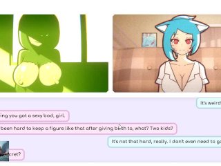 Nicoles Risky Job - Milf catgirl Gumball Nicole usando um dildo em live stream hentai game!