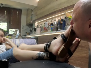 Lick the soles of your sandals slave