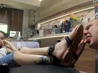 Lick the soles of your sandals slave