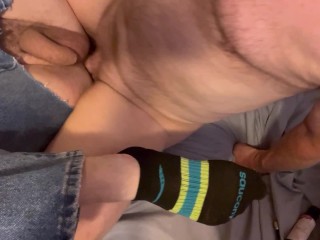 Daddy does UC Dilf King in crotchless pants with wife watching!