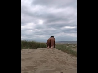 UltimateSlut Christophe WALKS NUDE LIKE A DOG WITH COCK RING AT PUBLIC BEACH