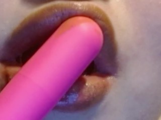 Nude Lips Get Vibrated NO SOUND Spit & Lipstick ASMR