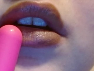 Nude Lips Get Vibrated NO SOUND Spit & Lipstick ASMR