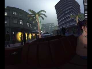 UHF Horizon VR: Becky Cranking the Bel Air Topless While Surrounded by a Crowd