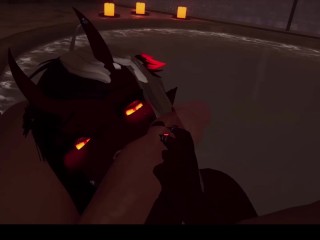 Devil's giving me such a sloppy BJ in the pool in VR Chat