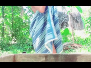 18+ Collage girl outdoor bath fun 2023