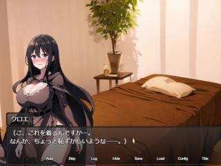 【#03 新妻クロエが堕ちるまで(体験版)実況】マッサージ店のモデルで整体師に背後から生おっぱいを揉まれてしまい・・・(RPG巨乳人妻NTR同人エロゲー・抜きゲー ) Hentai game