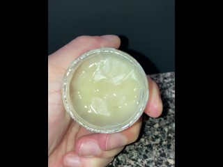 Defrosting my saved cumshots, many of my own loads for cumplay!!