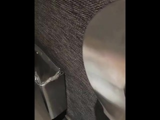 Amazing extreme handjob at shopping center mall public bathroom with hot cumshot