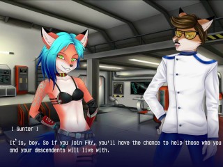 Space Paws #4 - Visual novel gameplay - Sex with an nerdy scientist