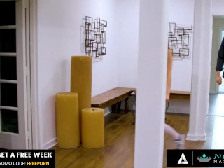 NURU MASSAGE - Hottie Aften Opal Takes A Big Dick Deep In Her Wet Pussy During NURU Massage