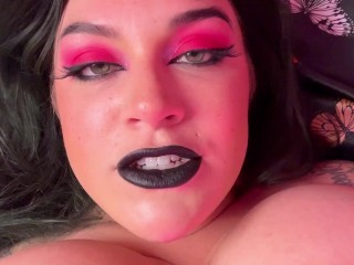 Fat Big Titty Goth GF Teases You With Her Huge Tits And Begs for Your Cum