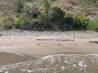 Stranger meets a girl on the beach and rubs her virgin pussy until she ends up moaning