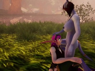 Hot Elf sucks Draenei Futa Dickgirl | Warcraft Porn Parody Short Clip