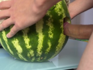 Allowed slave to fuck watermelon in her mouth like a slut. ASMR sounds like pussy