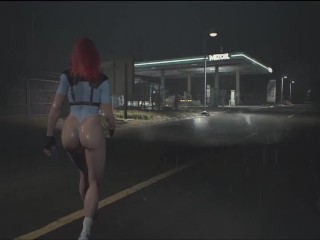 Сексуальная Клер Редфил из Resident Evil 2 гуляет голышом треся своими сиськами_Sexy Big Ass Chubby