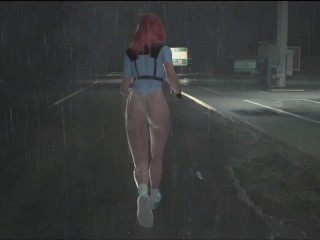 Сексуальная Клер Редфил из Resident Evil 2 гуляет голышом треся своими сиськами_Sexy Big Ass Chubby