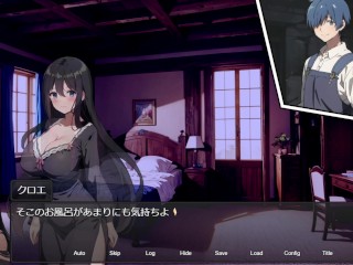 【#02 新妻クロエが堕ちるまで(体験版)実況】爆乳人妻クロエ温泉入浴！おっぱいデカくてエロ可愛すぎる・・・(RPG巨乳人妻NTR同人エロゲー・抜きゲー ) Hentai game