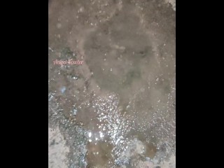 She made a big puddle outdoor. Watch Top Urination video with Pee Reverse at the end