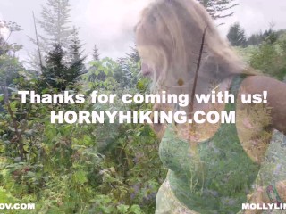 She loves sucking my cock in public places multiple cumshot - Horny Hiking ft Molly Pills - POV 4K