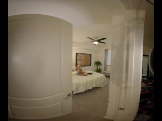 Tiny Blonde Stepsister Gets Caught Camming Nude