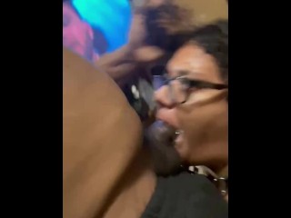 I record myself sucking my stepbrothers big black dick… I love when he fucks my throat like this 🥴
