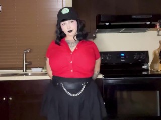 GOTH BBW BARISTA SUCKS AND FUCKS HER BOSS