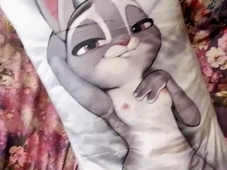 EroNekoKun - Cute Boy masturbation and cum moaning on dakimakura with horny Judy Hopps