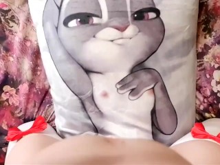 EroNekoKun - Cute Boy masturbation and cum moaning on dakimakura with horny Judy Hopps