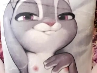 EroNekoKun - Cute Boy masturbation and cum moaning on dakimakura with horny Judy Hopps