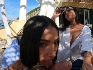 I have a surprise for you... The best double blowjob | Capri, Italy