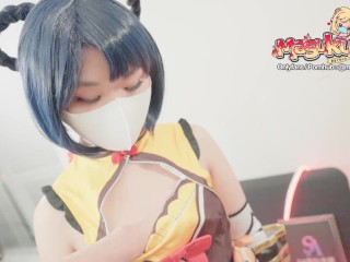 Genshin Xiangling Squirting Orgasm Juice Out and Cumshot POV