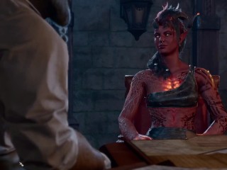 Baldur's Gate 3 orc came on a first date with a very hot girl