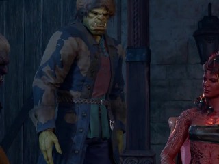 Baldur's Gate 3 orc came on a first date with a very hot girl