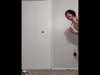 Brainless Cunt Laughing and Waddling Naked for Live Webcam - Funny Self Humiliation