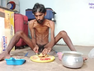 Rajeshplayboy993 cutting vegetable for curry