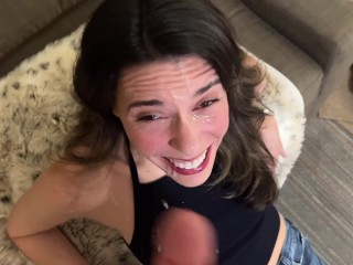 Vera King Shows Off Her Tongue Tricks, Gets Cum In Her Mouth