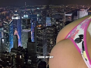 The giantess Lina grows up in a city (SFX)