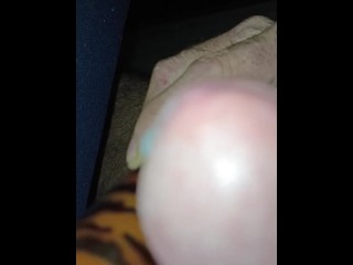 slow motion cum shot with a vibrator