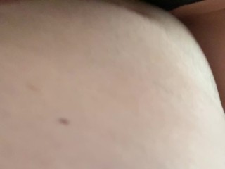 homamade sex teen girl with perfect tits very fast riding in black thong POV