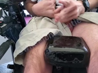 Wheelchair cutie Playing at Work