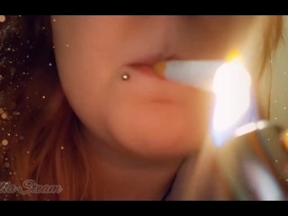 Close up lips Smoking Fetish