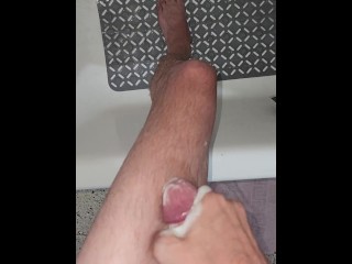 Hot Cum On My Leg Soap Jerking