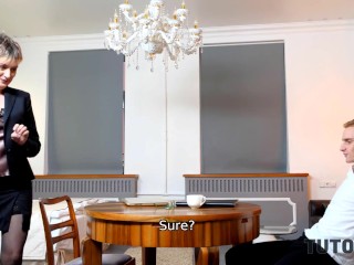 TUTOR4K. Happy guy finally achieved his ambition to fuck literature tutor