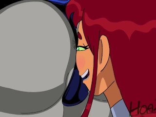 Starfire Assworship Raven Lesbian