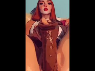 Redhead ~ Scarlett Reign ~ Amateur Homemade Girl Masturbation ~ Rearranging Her Guts ~ Comic Filter