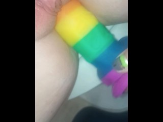 Sneak fucking myself with dildo at 3am till I cum and after orgasm  (up close asmr, POV)