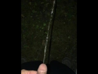 Quick Outdoor Piss As I Just Arrived Late To My Campsite And Enjoying The Peaceful Sounds Of Night