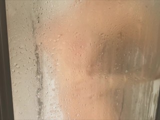 Wife’s Big Soapy Tits and a Quick Blowjob in the Shower