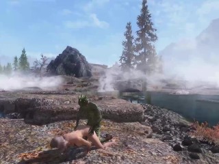 Sexy girl fucks a filthy, fish-smelling Argonian harbour boy